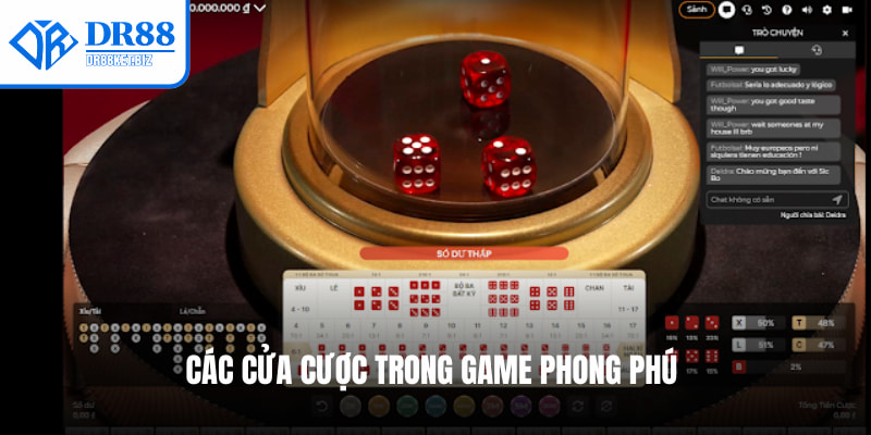 Các cửa cược trong game phong phú
